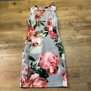 Calvin Klein Gray floral sleeveless dress Women’s Size 6